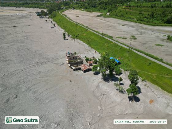 Aerial survey, Gairathok, Nuwakot, 27 August 2026