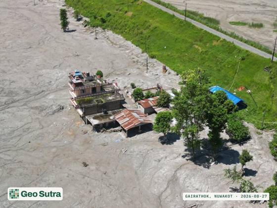 Aerial survey, Gairathok, Nuwakot, 27 August 2026