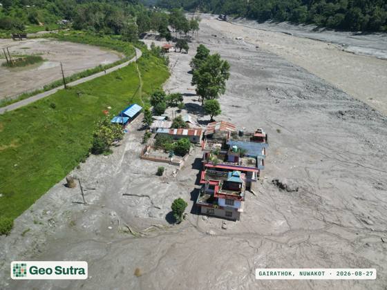 Aerial survey, Gairathok, Nuwakot, 27 August 2026
