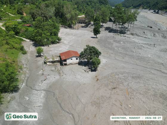 Aerial survey, Gairathok, Nuwakot, 27 August 2026