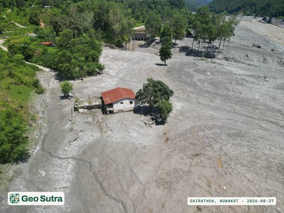 Aerial survey, Gairathok, Nuwakot, 27 August 2026