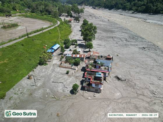 Aerial survey, Gairathok, Nuwakot, 27 August 2026